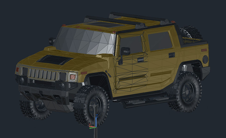 دانلود فایل اتوکد خودروی هامر سه‌بعدی DWG برای نرم‌افزار AutoCAD
